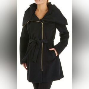 Cole Haan Skyrim Inspired Black Trench Coat with Gold Accents